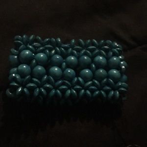 Blue wooden bracelet